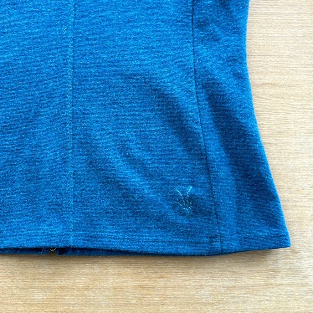 Sleeveless Zip-Front Blue Fleece Vest - Picture 5 of 6